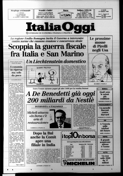 Italia oggi : quotidiano di economia finanza e politica